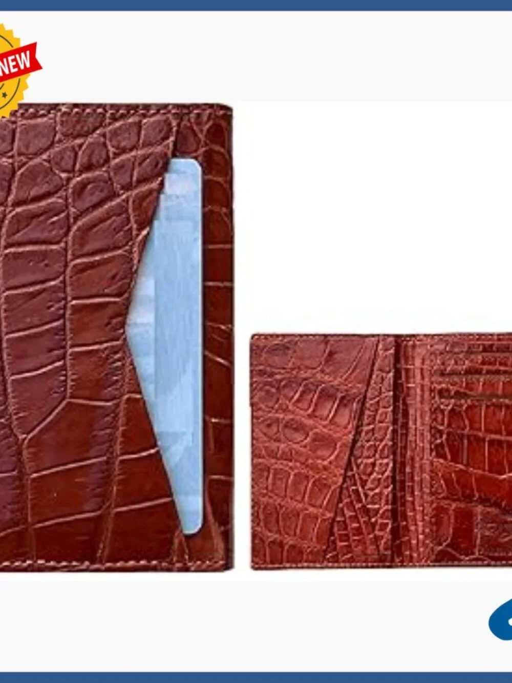 Men's RFID Blocking Alligator Leather Bifold Wallet Slim Card Holder Gift